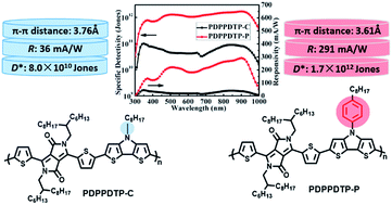 Graphical abstract: Significant enhancement of photodetector performance by subtle changes in the side chains of dithienopyrrole-based polymers