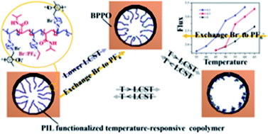 Graphical abstract: A polymeric ionic liquid functionalized temperature-responsive composite membrane with tunable responsive behavior