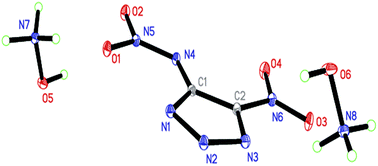 Graphical abstract: Nitrogen-rich energetic 4-R-5-nitro-1,2,3-triazolate salts (R = –CH3, –NH2, –N3, –NO2 and –NHNO2) as high performance energetic materials