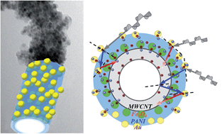 Graphical abstract: Fabrication of core–multishell MWCNT/Fe3O4/PANI/Au hybrid nanotubes with high-performance electromagnetic absorption