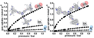 Graphical abstract: Porous imine-based networks with protonated imine linkages for carbon dioxide separation from mixtures with nitrogen and methane