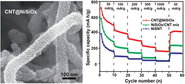 Graphical abstract: Carbon nanotube@layered nickel silicate coaxial nanocables as excellent anode materials for lithium and sodium storage