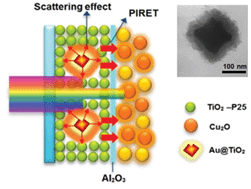 Graphical abstract: A hybrid photoelectrode with plasmonic Au@TiO2 nanoparticles for enhanced photoelectrochemical water splitting