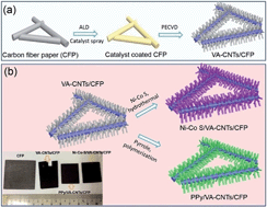 Graphical abstract: Binary metal sulfides and polypyrrole on vertically aligned carbon nanotube arrays/carbon fiber paper as high-performance electrodes