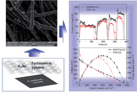 Graphical abstract: Preparation of microvillus-like nitrogen-doped carbon nanotubes as the cathode of a microbial fuel cell