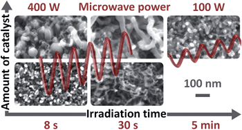 Graphical abstract: Microwave synthesis of carbon nanofibers – the influence of MW irradiation power, time, and the amount of catalyst