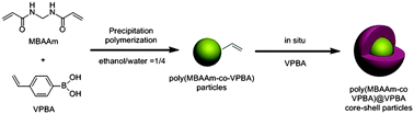 Graphical abstract: Glycoprotein recognition by water-compatible core–shell polymeric submicron particles