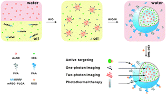 Graphical abstract: Hybrid polymeric nano-capsules loaded with gold nanoclusters and indocyanine green for dual-modal imaging and photothermal therapy