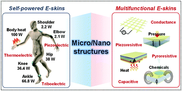 Graphical abstract: Micro/nanostructured surfaces for self-powered and multifunctional electronic skins