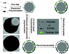 Graphical abstract: Preparation of surface-imprinted microspheres effectively controlled by orientated template immobilization using highly cross-linked raspberry-like microspheres for the selective recognition of an immunostimulating peptide