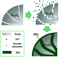 Graphical abstract: Magnetite–polypyrrole core–shell structured microspheres and their dual stimuli-response under electric and magnetic fields