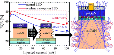 Graphical abstract: High-performance light-emitting diodes using hierarchical m-plane GaN nano-prism light extractors