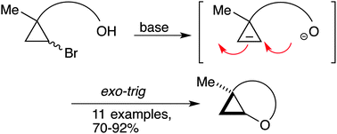 Graphical abstract: Templated assembly of medium cyclic ethers via exo-trig nucleophilic cyclization of cyclopropenes