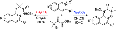 Graphical abstract: Base-controlled [3+3] cycloaddition of isoquinoline N-oxides with azaoxyallyl cations