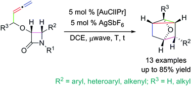 Graphical abstract: Stereoselective synthesis of strained cage compounds via gold-catalyzed allene functionalization