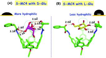 Graphical abstract: The macroscopic wettable surface: fabricated by calix[4]arene-based host–guest interaction and chiral discrimination of glucose