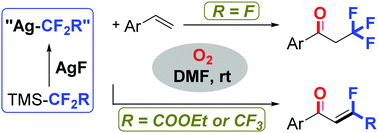 Graphical abstract: Oxidative trifluoromethylation and fluoroolefination of unactivated olefins