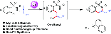 Graphical abstract: Cobalt-catalyzed aryl C–H activation and highly regioselective intermolecular annulation of sulfonamides with allenes