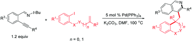 Graphical abstract: Palladium-catalyzed domino Heck/intermolecular cross-coupling: efficient synthesis of 4-alkylated isoquinoline derivatives