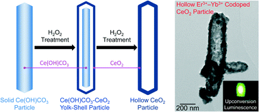 Graphical abstract: Morphological control and upconversion luminescence of hollow CeO2 and Er3+–Yb3+ codoped CeO2 particles