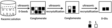 Graphical abstract: Chiral separation of dl-glutamic acid by ultrasonic field