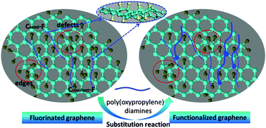 Graphical abstract: Chemical reactivity of C–F bonds attached to graphene with diamines depending on their nature and location