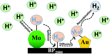 Graphical abstract: Enhanced catalysis of the electrochemical hydrogen evolution reaction using composites of molybdenum-based compounds, gold nanoparticles and carbon