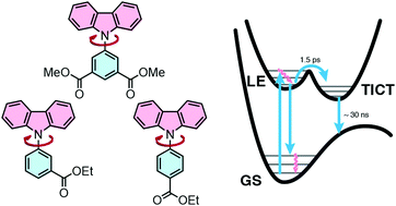 Graphical abstract: Solution-state photophysics of N-carbazolyl benzoate esters: dual emission and order of states in twisted push–pull chromophores