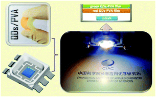 Graphical abstract: High color rendering index warm white light emitting diodes fabricated from AgInS2/ZnS quantum dot/PVA flexible hybrid films