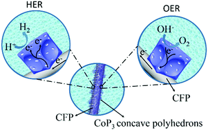 Graphical abstract: Three-dimensional metal–organic framework derived porous CoP3 concave polyhedrons as superior bifunctional electrocatalysts for the evolution of hydrogen and oxygen