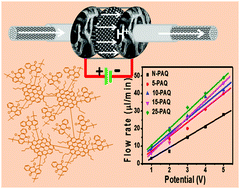 Graphical abstract: Graphitic carbon coupled poly(anthraquinone) for proton shuttle flow-in-a-cell application