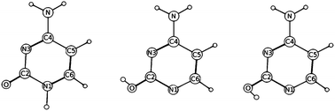 Graphical abstract: Competition between stacked and hydrogen bonded structures of cytosine aggregates