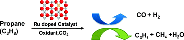 Graphical abstract: Partial oxidation of propane with CO2 on Ru doped catalysts