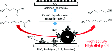 Graphical abstract: Hydrogenation of dicarboxylic acids to diols over Re–Pd catalysts