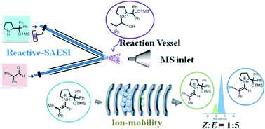 Graphical abstract: Study of short-lived and early reaction intermediates in organocatalytic asymmetric amination reactions by ion-mobility mass spectrometry