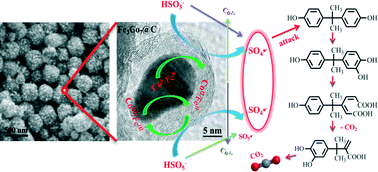 Graphical abstract: Graphene encapsulated FexCoy nanocages derived from metal–organic frameworks as efficient activators for peroxymonosulfate