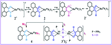 Graphical abstract: Radical non-radical states of the [Ru(PIQ)] core in complexes (PIQ = 9,10-phenanthreneiminoquinone)