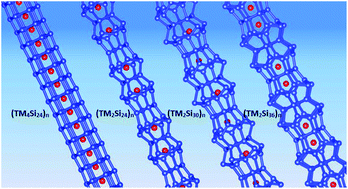 Graphical abstract: Magnetism, structures and stabilities of cluster assembled TM@Si nanotubes (TM = Cr, Mn and Fe): a density functional study
