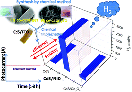 Graphical abstract: Stable hydrogen generation from Ni- and Co-based co-catalysts in supported CdS PEC cell