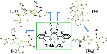 Graphical abstract: Synthesis and reactivity of Li and TaMe3 complexes supported by N,N′-bis(2,6-diisopropylphenyl)-o-phenylenediamido ligands