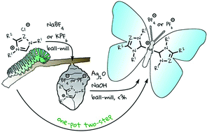 Graphical abstract: Unraveling the synthesis of homoleptic [Ag(N,N-diaryl-NHC)2]Y (Y = BF4, PF6) complexes by ball-milling