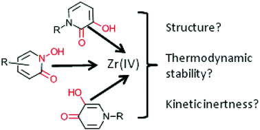 Graphical abstract: Investigation of the complexation of natZr(iv) and 89Zr(iv) by hydroxypyridinones for the development of chelators for PET imaging applications