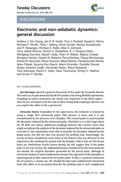 Electronic and non-adiabatic dynamics: general discussion