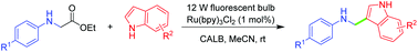 Graphical abstract: Combining enzyme and photoredox catalysis for aminoalkylation of indoles via a relay catalysis strategy in one pot