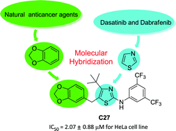 Graphical abstract: Synthesis and antitumor evaluation of 5-(benzo[d][1,3]dioxol-5-ylmethyl)-4-(tert-butyl)-N-arylthiazol-2-amines