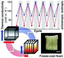 Graphical abstract: Reversible transition between isotropic and anisotropic thermal transport in elastic polyurethane foams