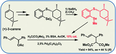 Graphical abstract: New diphenyl diselenides o-substituted by an O(S,Se)-caranyl skeleton – synthesis and application in asymmetric reactions