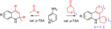 Graphical abstract: The p-toluenesulfonic acid catalyzed single pot synthesis of tetracyclic 1,2-dihydroquinolines: a metal free approach