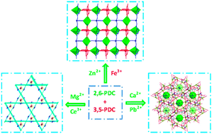 Graphical abstract: Construction of metal–organic coordination networks with various metal-linker secondary building units: structures and properties