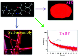 Graphical abstract: A novel coumarin-based red fluorogen with AIE, self-assembly, and TADF properties